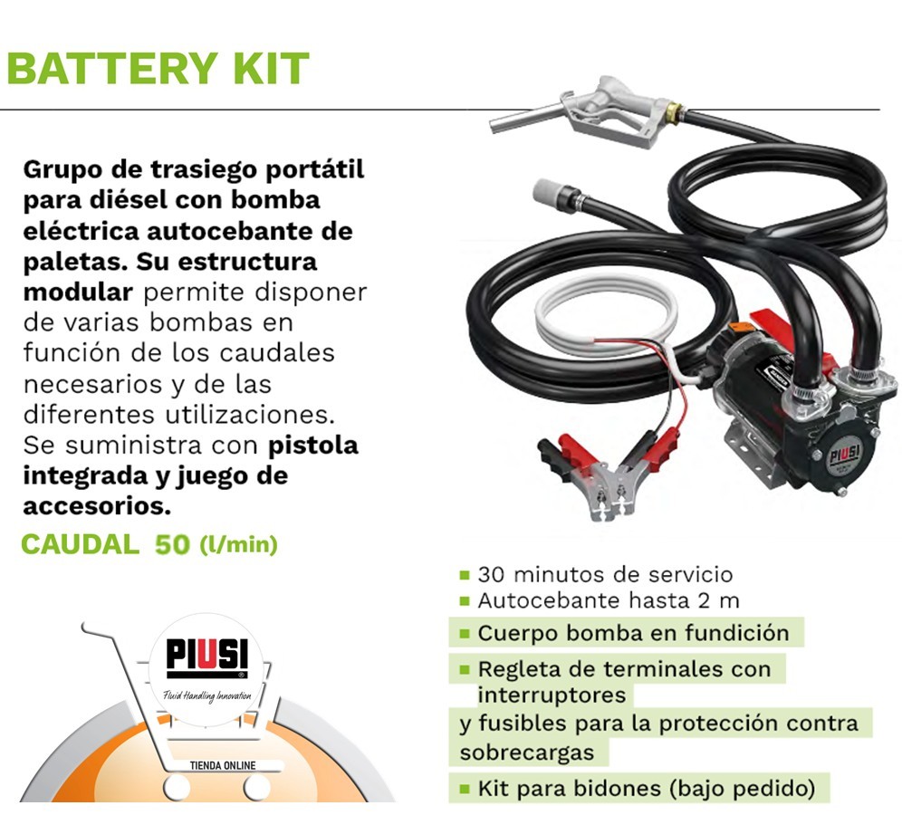 Surtidor de gasoil a bateria BATTERY KIT Piusi