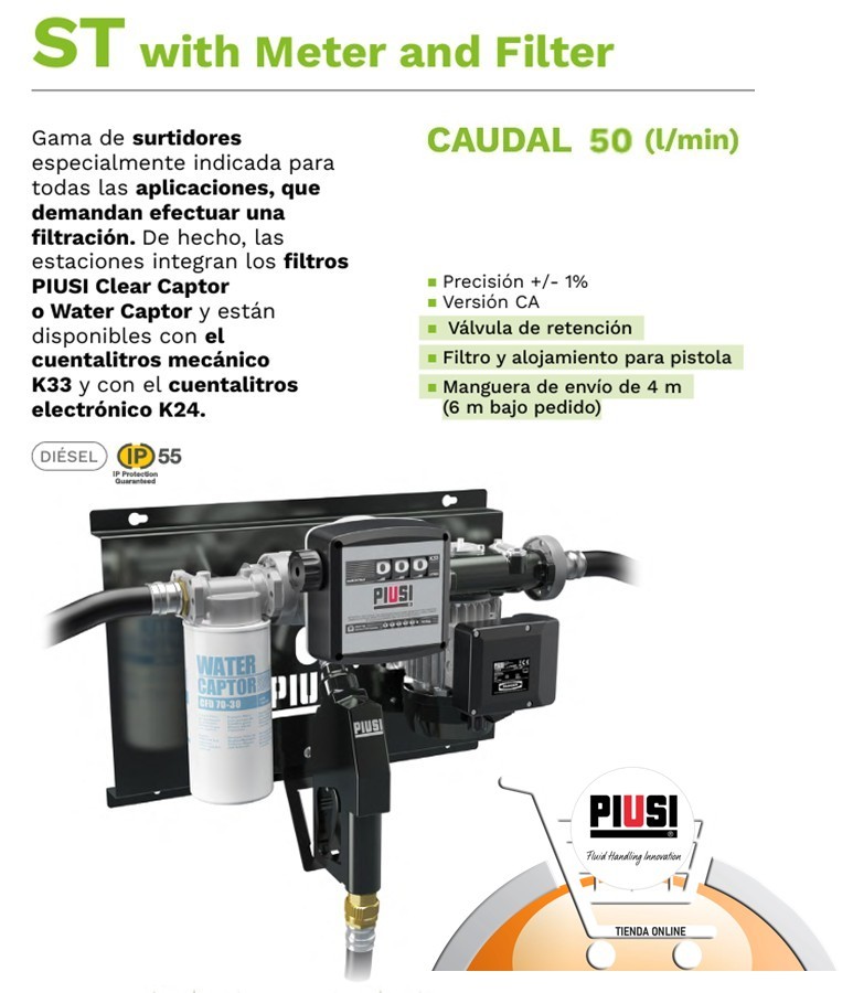 Dispensador 220 voltios de gasoleo St Panther Piusi F00386F60 